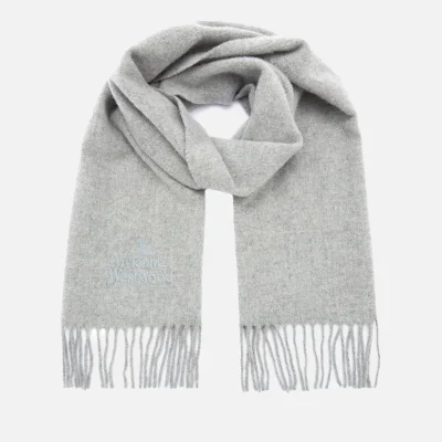 Vivienne Westwood Women's Embroidered Wool Scarf - Light Grey