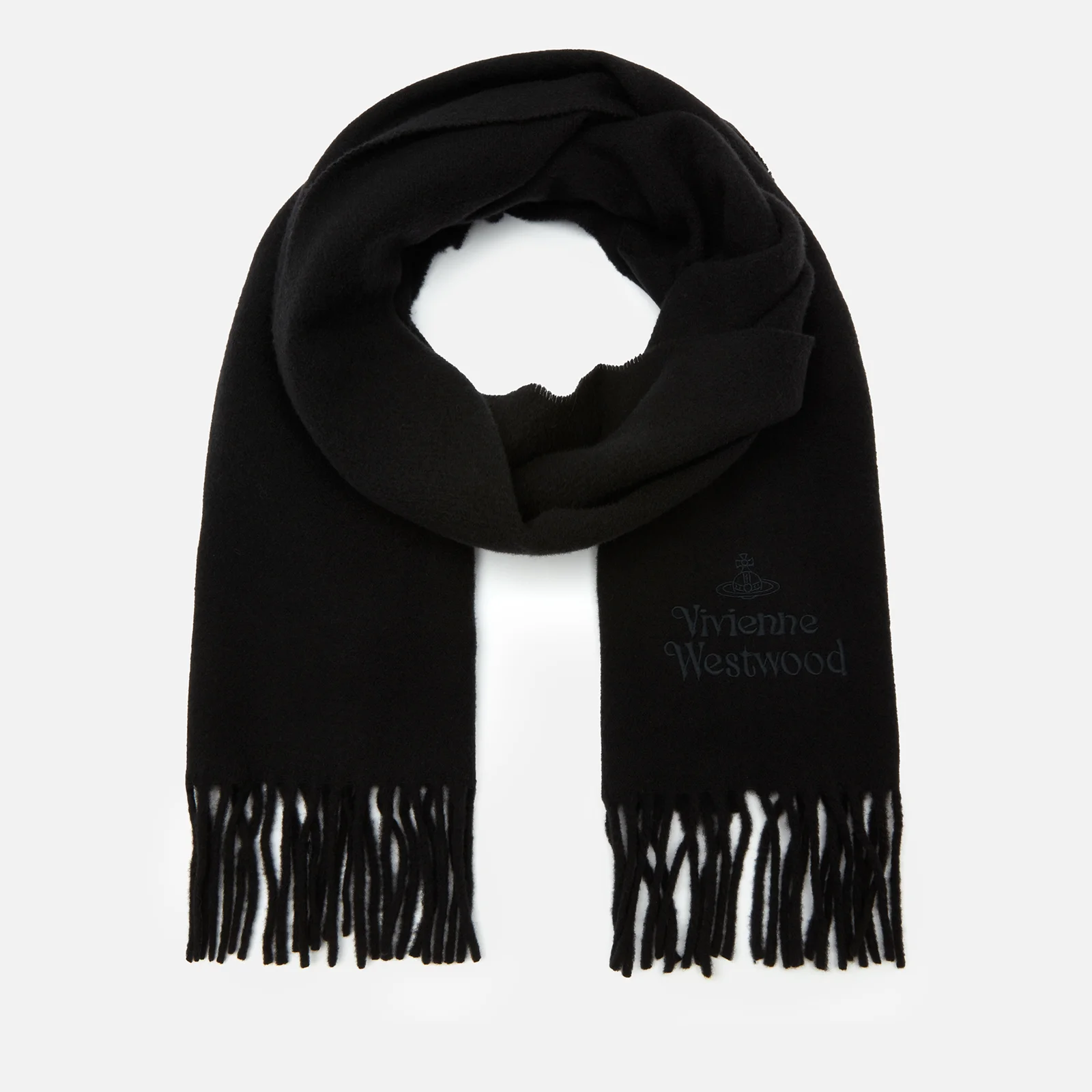 Vivienne Westwood Women's Embroidered Wool Scarf - Black Image 1