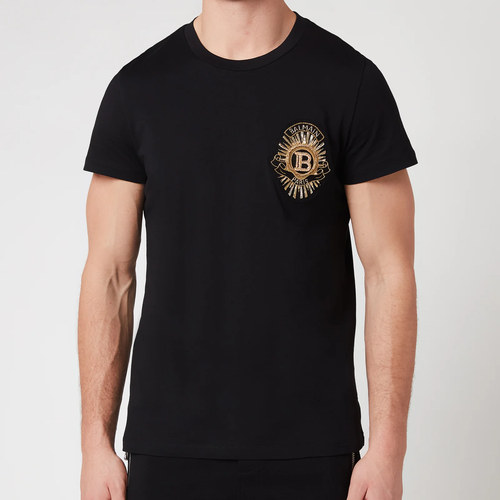 Balmain Men's Badge T-Shirt - Black Image 1