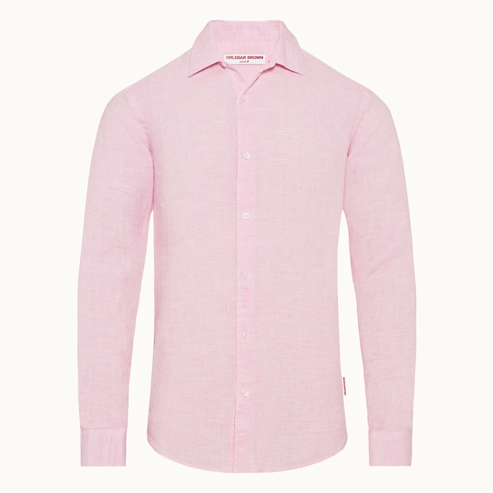 Orlebar Brown Men's Giles Linen Shirt - Pale Pink Image 1