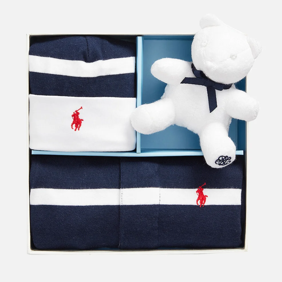 Polo Ralph Lauren Boys' Sleep Suit and Teddy Box Set - Navy Image 1