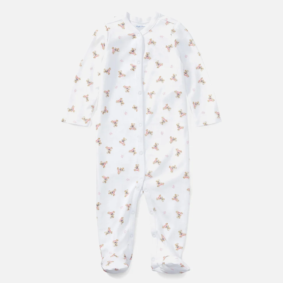 Polo Ralph Lauren Babys Sleepsuit - White/Pink/Multi Image 1