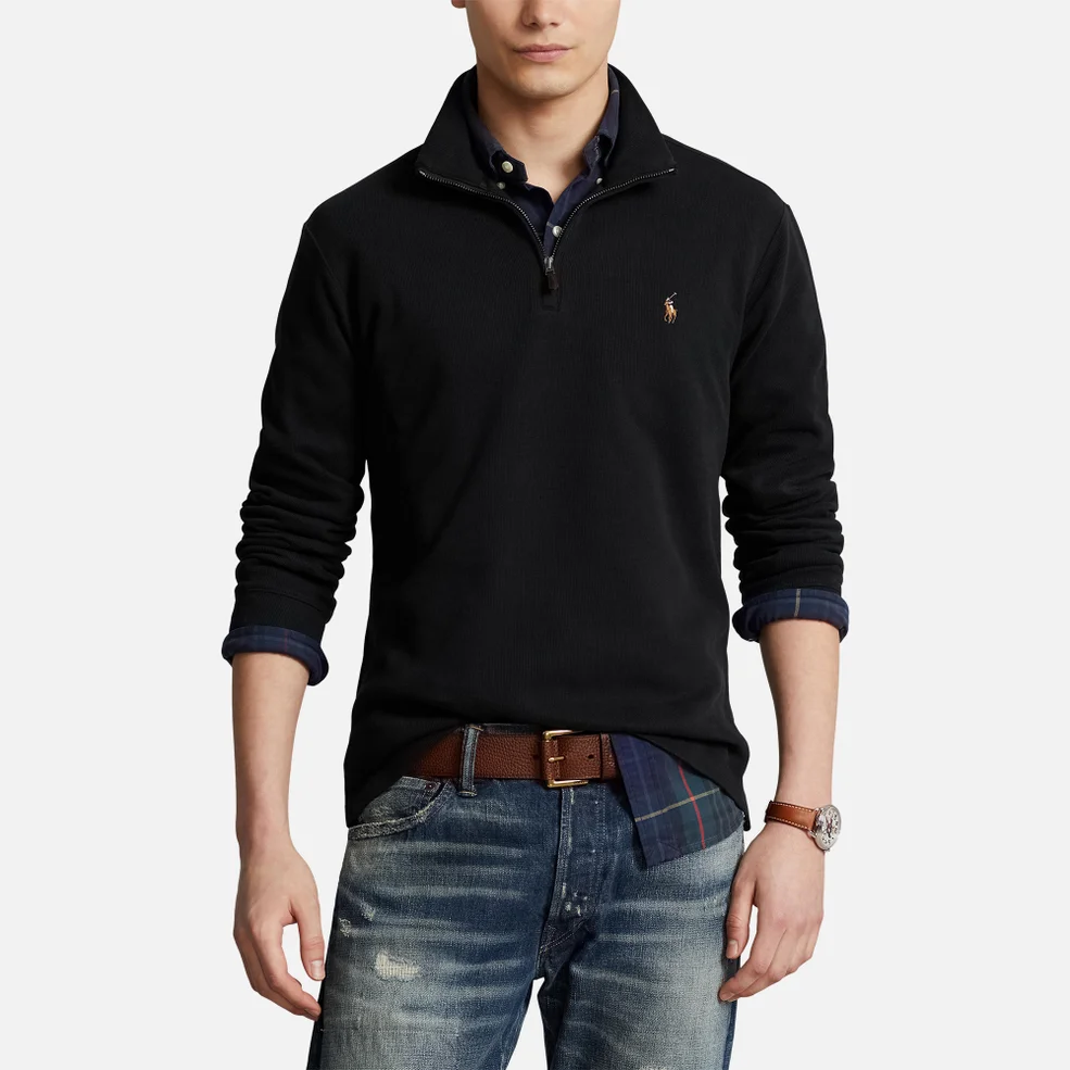 Polo Ralph Lauren Men's Half Zip Knitted Sweatshirt - Polo Black Image 1