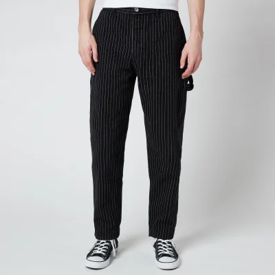 YMC Men's Garment Dye Pinstripe Twill Painter Man Pants - Black