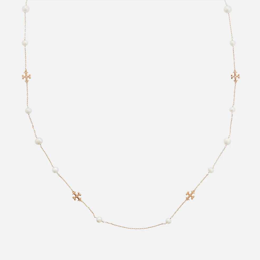 Tory Burch Women's Kira Pearl Long Necklace - Tory Gold/Ivory Image 1