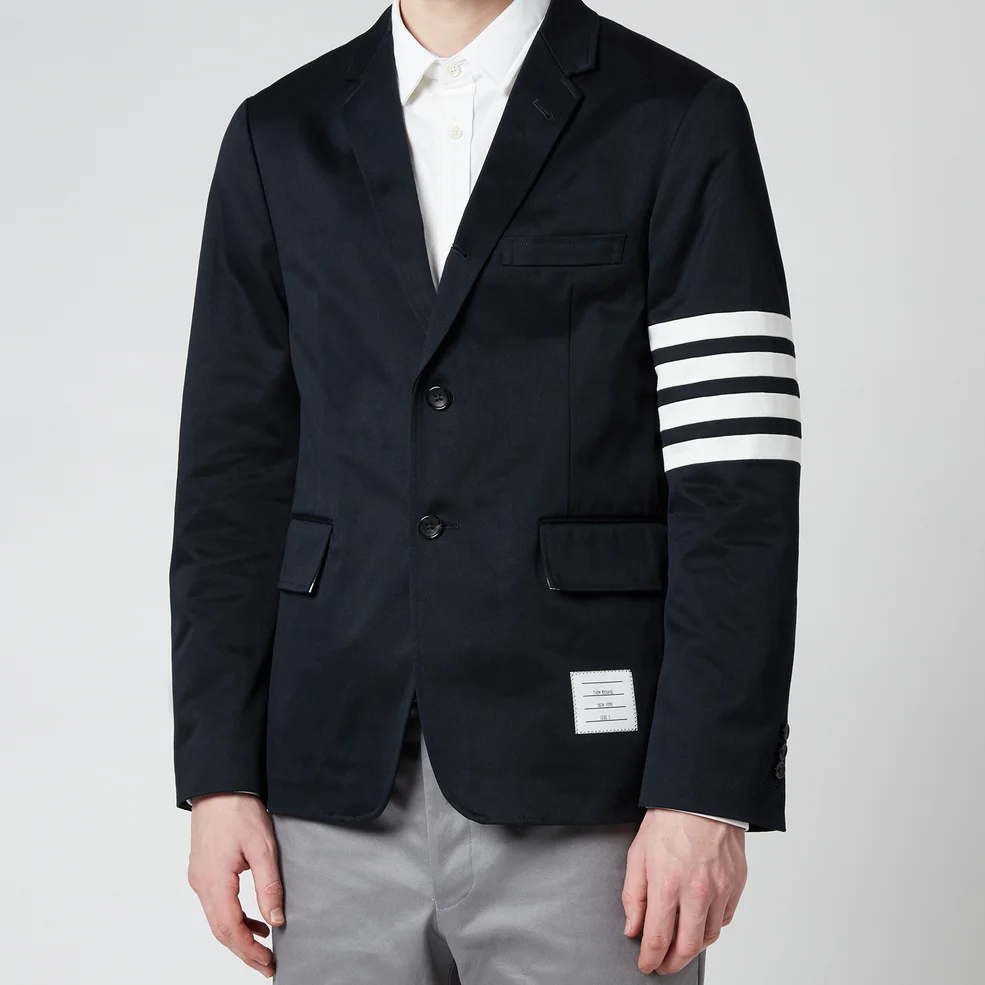 Thom Browne Men's Unconstructed Classic Single Breasted Sport Jacket - Navy Image 1
