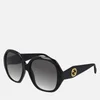 Gucci Women's Round Acetate Sunglasses - Black/Grey - Image 1