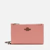 Coach Women's Colorblock Leather Zip Chain Card Case - Vintage Pink Multi - Image 1