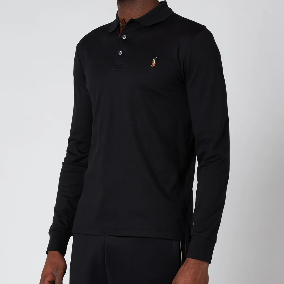 Polo Ralph Lauren Men's Interlock Long Sleeve Polo Shirt - Polo Black Image 1