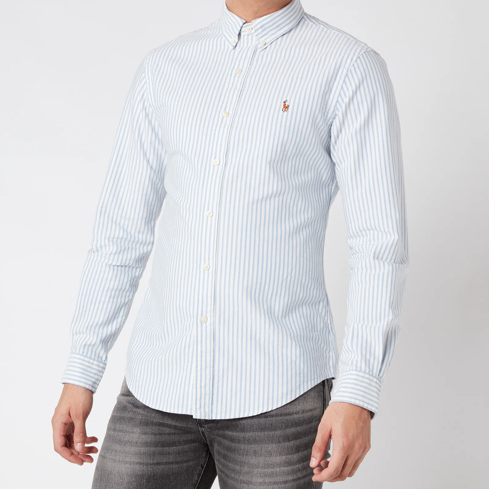 Polo Ralph Lauren Men's Slim Fit Oxford Shirt - Blue/White Image 1
