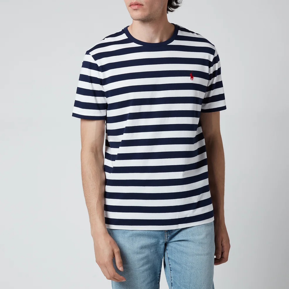 Polo Ralph Lauren Men's Jersey Stripe T-Shirt - White/French Navy Image 1