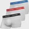 Calvin Klein Men's Cotton Stretch Low Rise 3 Pack Trunks with Contrast Waistband - Blue/Strawberry Field/Black - Image 1