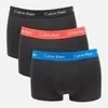 Calvin Klein Men's Cotton Stretch Low Rise 3 Pack Trunks with Contrast Waistband - B-Blue/Strawberry Field/Black - Image 1