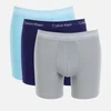 Calvin Klein Men's Cotton Stretch 3 Pack Boxer Briefs - Hydrangea Blue/Blue Marin/Purple - Image 1