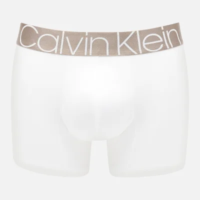 Calvin Klein Men's Bronze Waistband Trunks - White