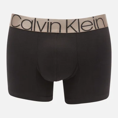 Calvin Klein Men's Bronze Waistband Trunks - Black