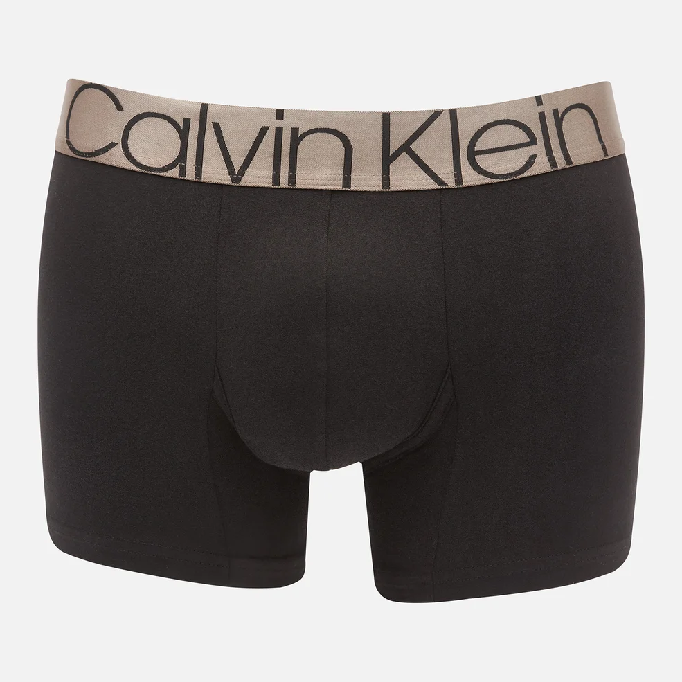 Calvin Klein Men's Bronze Waistband Trunks - Black Image 1