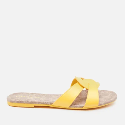 Coach Women's Essie Leather Sandals - Bright Yellow