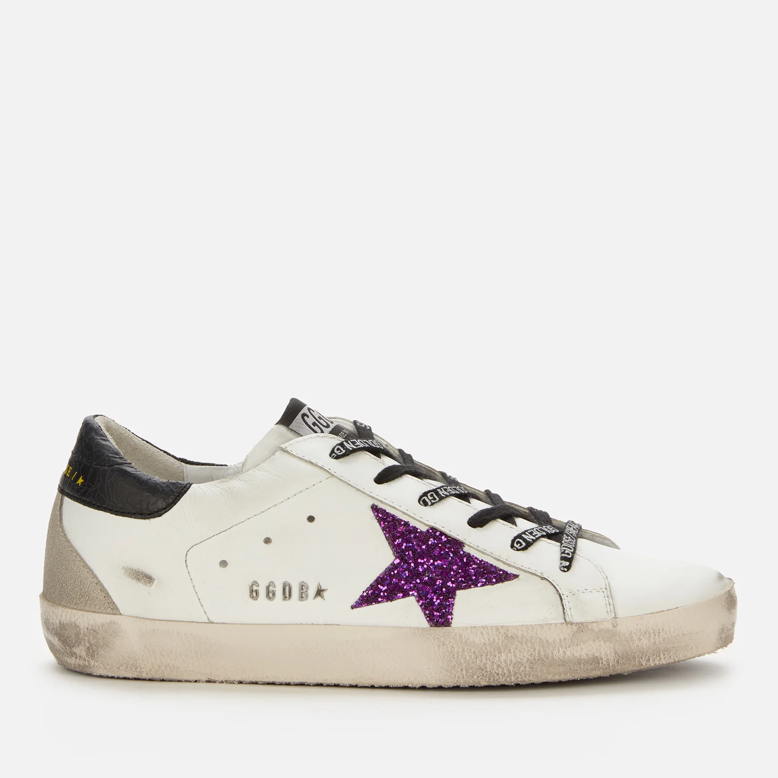 Golden Goose Women's Superstar Leather Trainers - White/Purple/Black Image 1