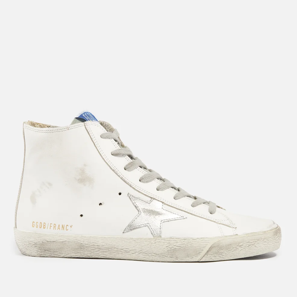 Golden Goose Francy Distressed Leather and Suede High-Top Trainers Image 1