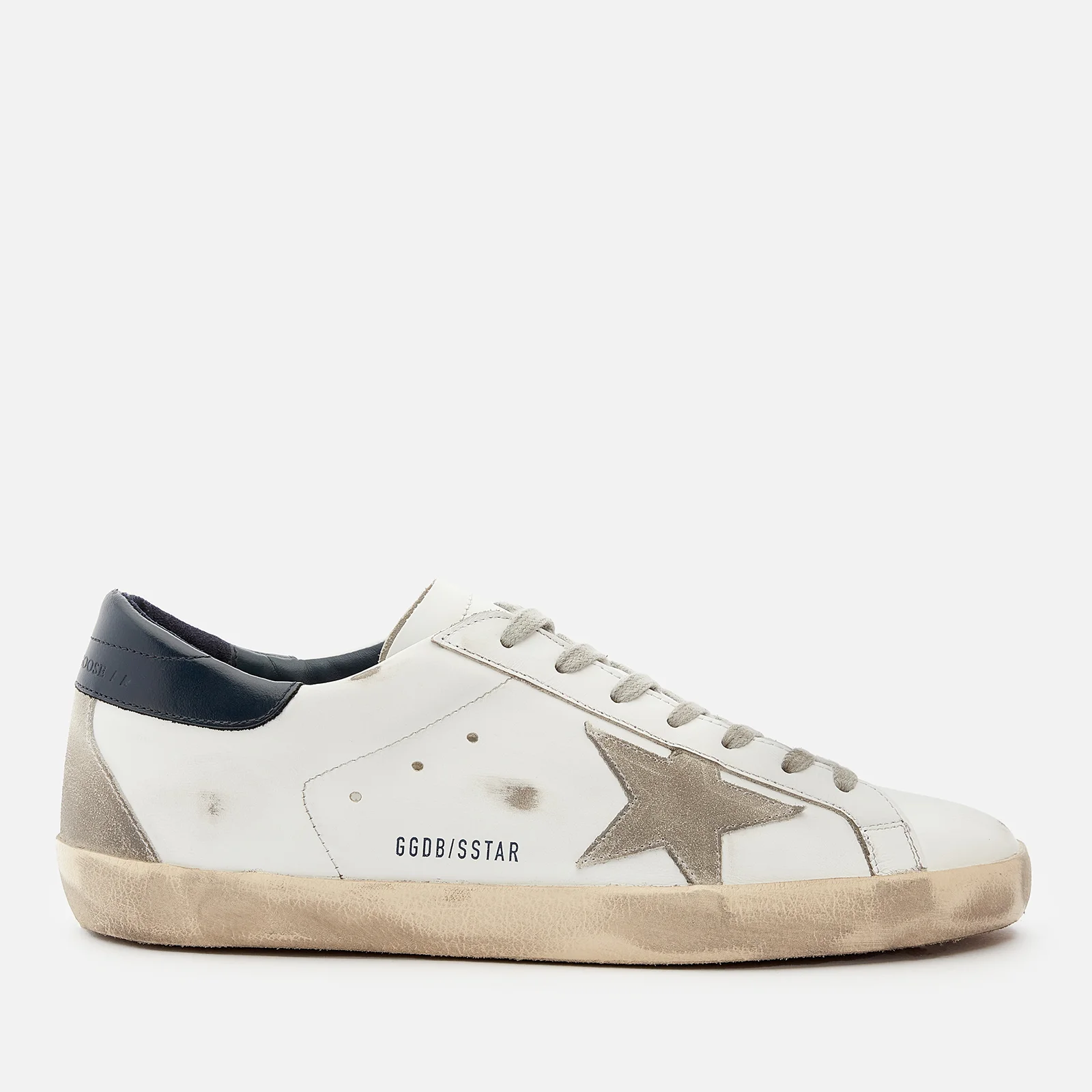 Golden Goose Men's Superstar Leather Trainers - White/Ice/Night Blue Image 1
