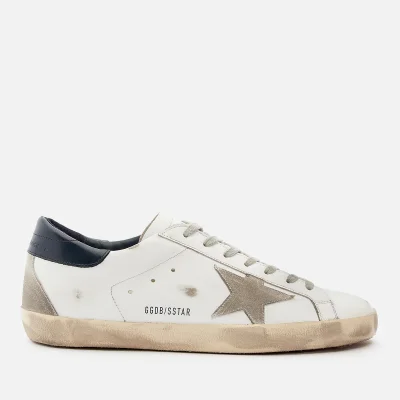 Golden Goose Men's Superstar Leather Trainers - White/Ice/Night Blue
