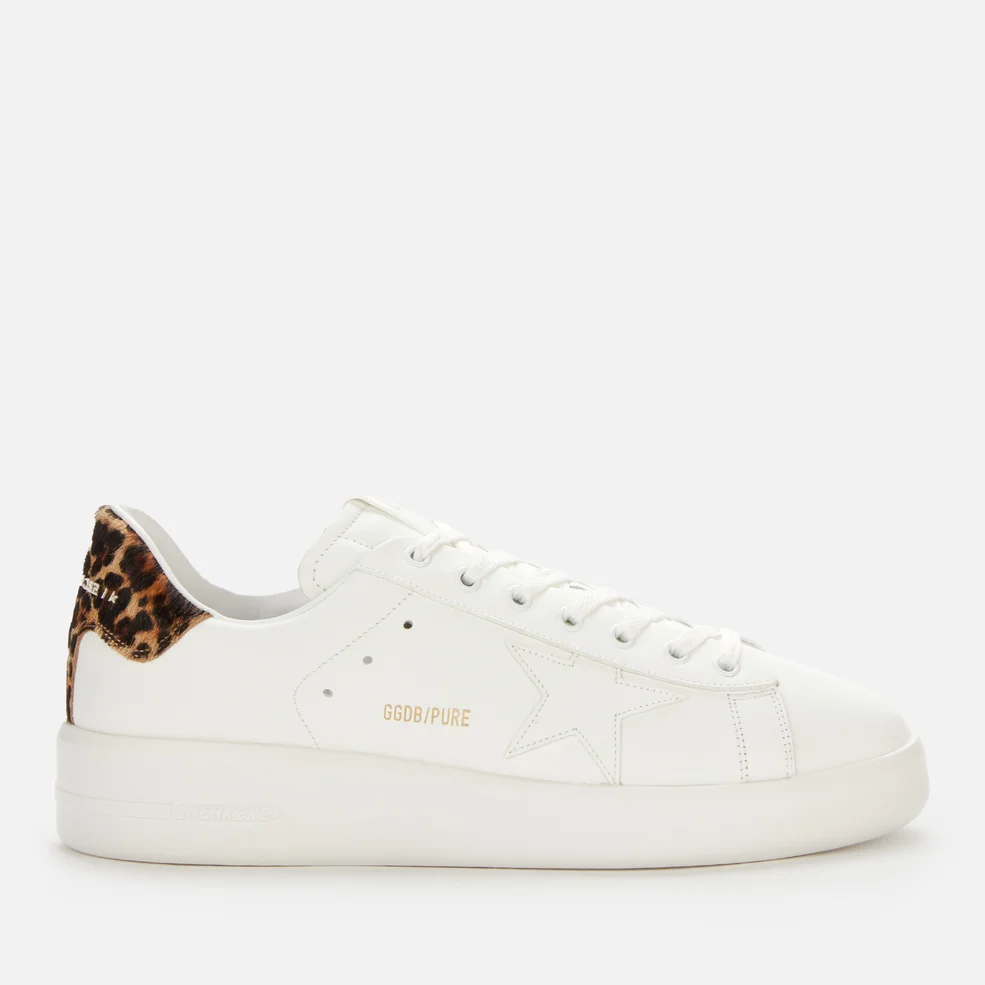 Golden Goose Men's Pure Star Chunky Leather Trainers - White/Leopard Image 1