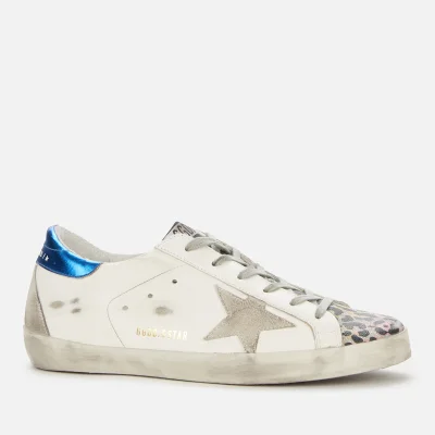 Golden Goose Women's Superstar Leather Trainers - White/Silver/Multi Leopard