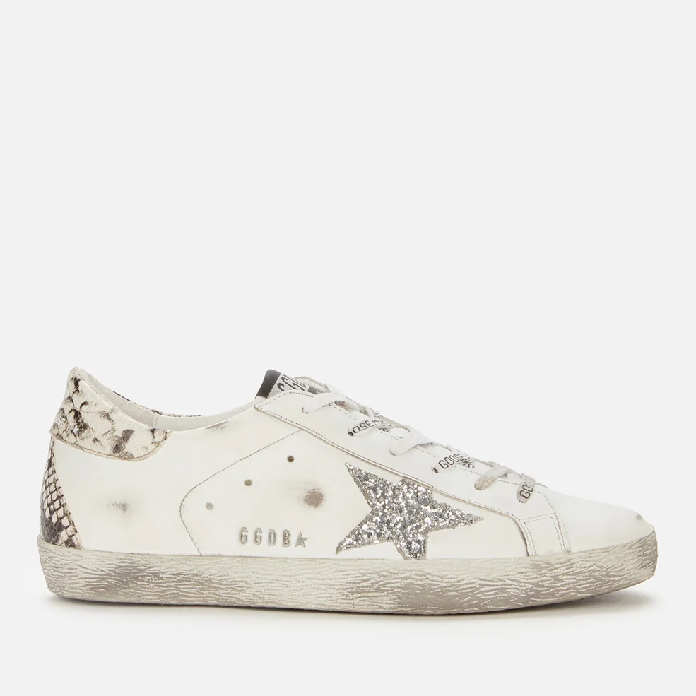 Golden Goose Women's Superstar Leather Trainers - White/Silver/Rock Snake Image 1
