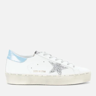Golden Goose Women's Hi Star Leather Flatform Trainers - White/Silver/Sky