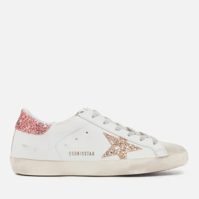 Golden Goose Women's Superstar Leather Trainers - Ice/White/Gold/Salmon