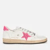 Golden Goose Women's Ball Star Leather Trainers - White/Pink Fluo - Image 1