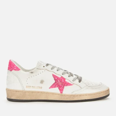Golden Goose Women's Ball Star Leather Trainers - White/Pink Fluo