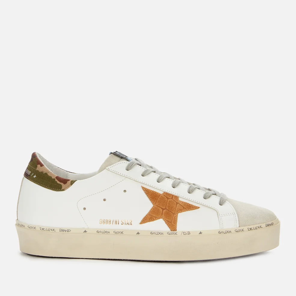 Golden Goose Men's Hi Star Leather Trainers - White/Ice/Brown Image 1