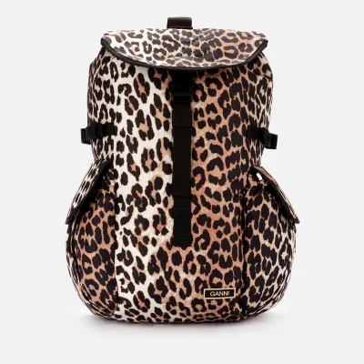 Ganni Women's Recycled Tech Backpack - Leopard