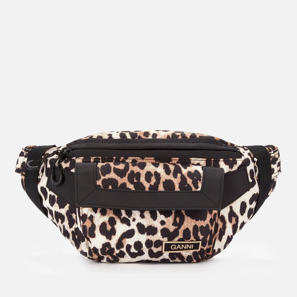 Ganni Women's Recycled Tech Fabric Hip Pack - Leopard Image 1