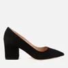 Stuart Weitzman Women's Luna 75 Suede Block Heeled Court Shoes - Black - Image 1