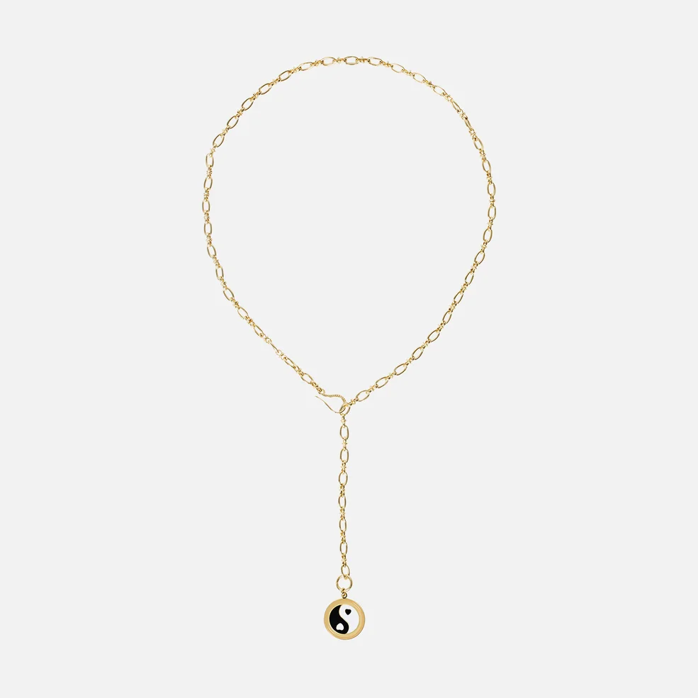 Wilhelmina Garcia Women's Yin/Yang Necklace - Gold/Black/White Image 1