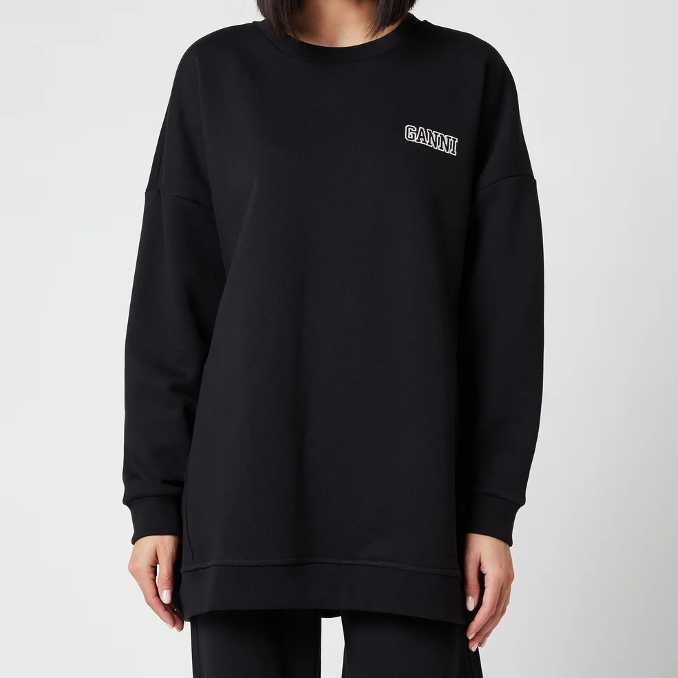 Ganni Women's Software Isoli Oversized Sweatshirt - Black Image 1