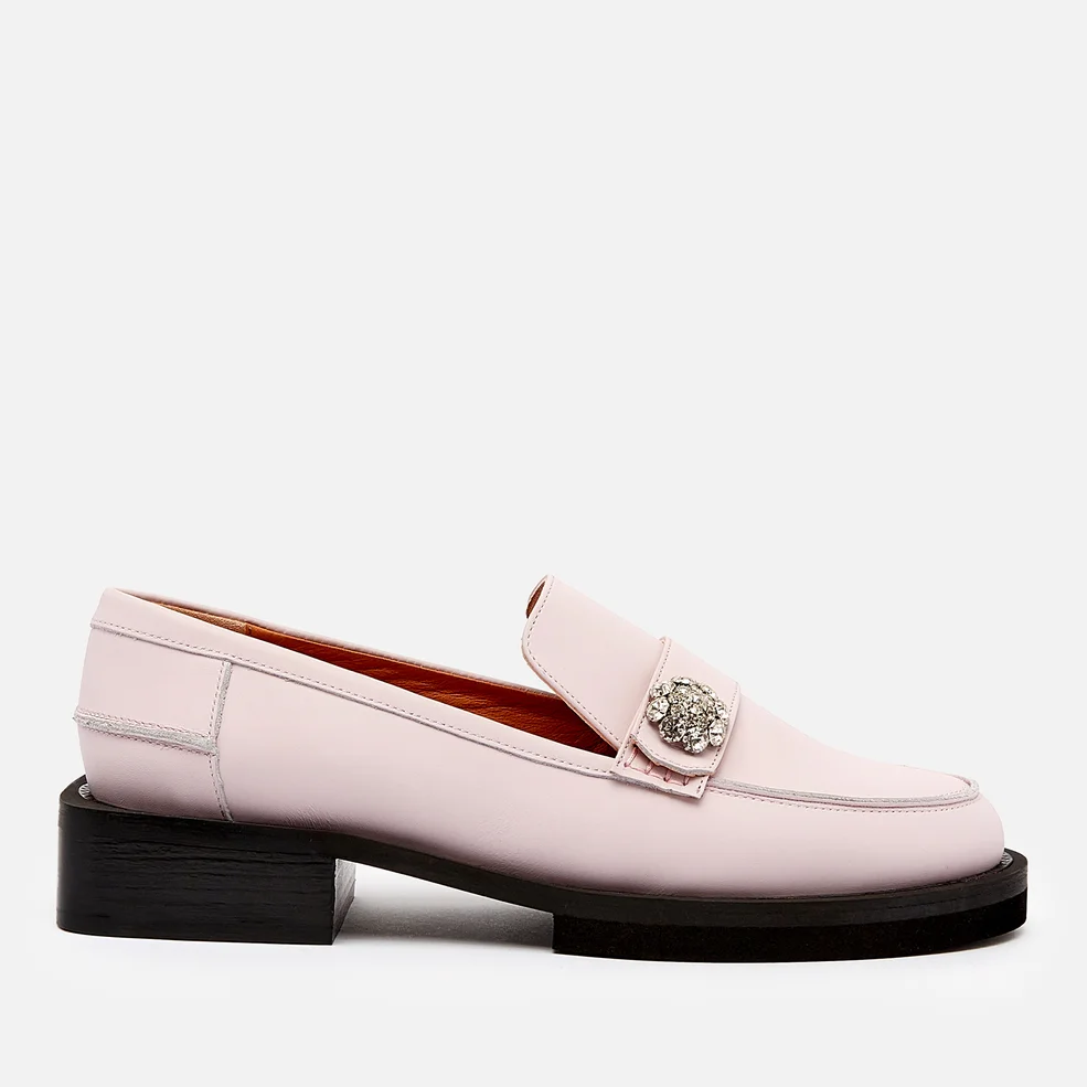 Ganni Women's Leather Loafers - Pale Lilac Image 1
