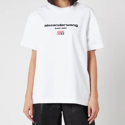 Alexander Wang Women's Short Sleeve Logo Graphic T-Shirt - White