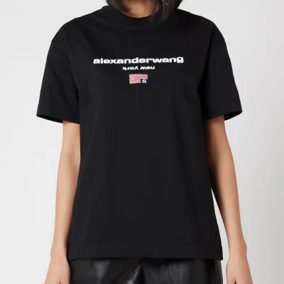 Alexander Wang Women's Short Sleeve Logo Graphic T-Shirt - Black