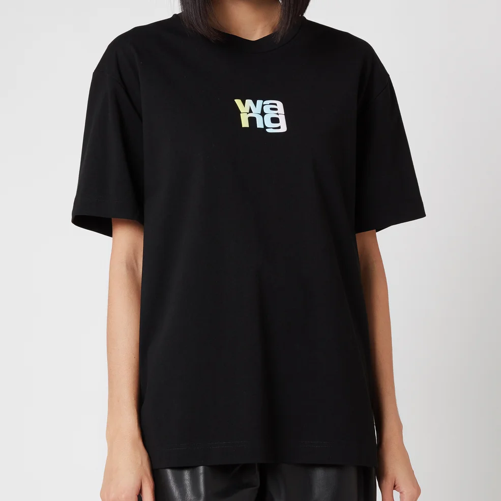 Alexander Wang Women's Short Sleeve T-Shirt with Ombre Puff Print - Black Image 1