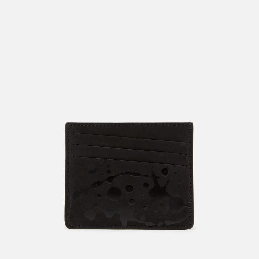 Maison Margiela Men's Leather Card Holder - Black/Paint Image 1