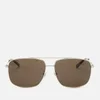 Gucci Men's Metal Frame Sunglasses - Shiny Silver - Image 1