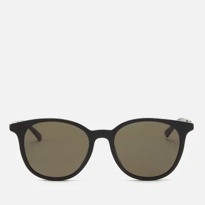 Gucci Men's Acetate Frame Sunglasses - Shiny Solid Black