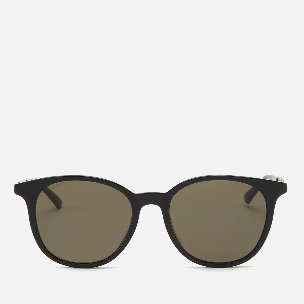 Gucci Men's Acetate Frame Sunglasses - Shiny Solid Black Image 1