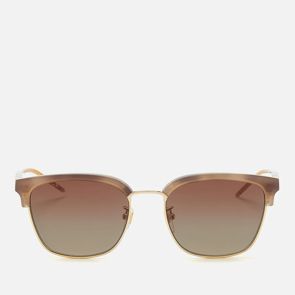 Gucci Men's Acetate Frame Sunglasses - Shiny Taupe Havana Image 1
