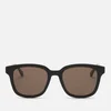 Gucci Men's Acetate Frame Sunglasses - Shiny Solid Black/Green - Image 1