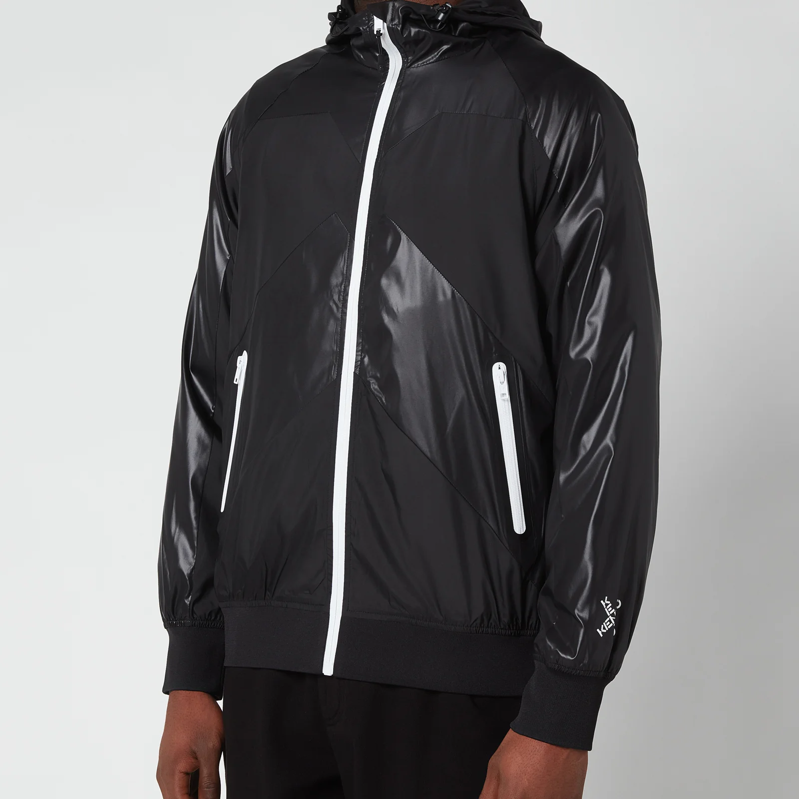 KENZO Men's Sport Zip Through Hooded Windbreaker - Black - S Image 1